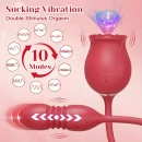 Rose Shape Sucking Vibrator Clitoral G-spot Suction Sex Toy 10 Speed WaterProof