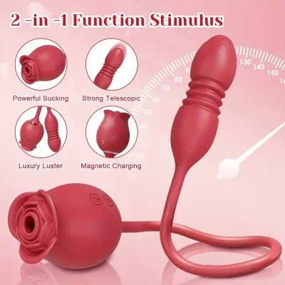 Rose Shape Sucking Vibrator Clitoral G-spot Suction Sex Toy 10 Speed WaterProof