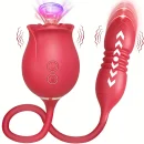 Rose Shape Sucking Vibrator Clitoral G-spot Suction Sex Toy 10 Speed WaterProof