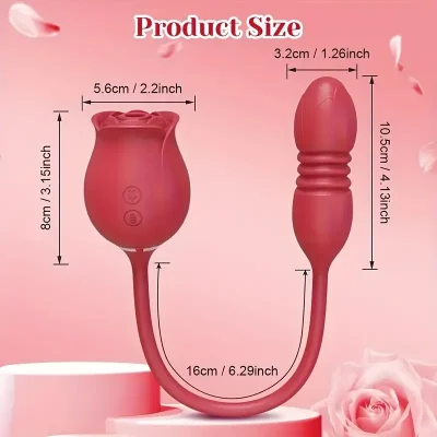 Rose Shape Sucking Vibrator Clitoral G-spot Suction Sex Toy 10 Speed WaterProof