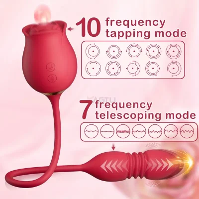 Rose Shape Sucking Vibrator Clitoral G-spot Suction Sex Toy 10 Speed WaterProof